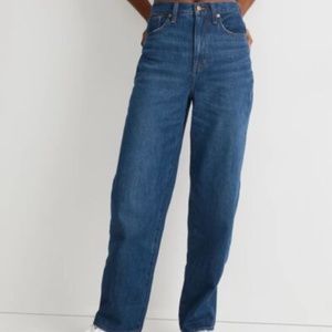 NWT Madewell jeans Baggy Straight Jeans in Dark Worn Indigo Wash / size 26